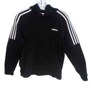Adidas hooded sweatshirt black with white detail size medium